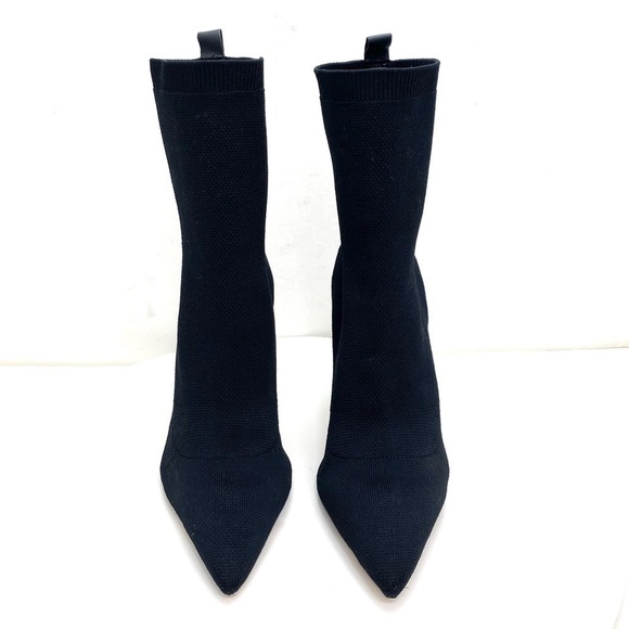 SCHUTZ Ammie Skinny Knit Socks Ankle Heel Boot in Black Size 9.5 - Picture 2 of 10